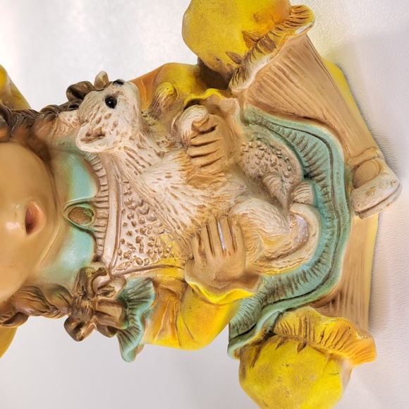 Vintage Boy & Dog , Girl & Cat Figurine 1974 Unversal Statury Corp - Picture 9 of 17